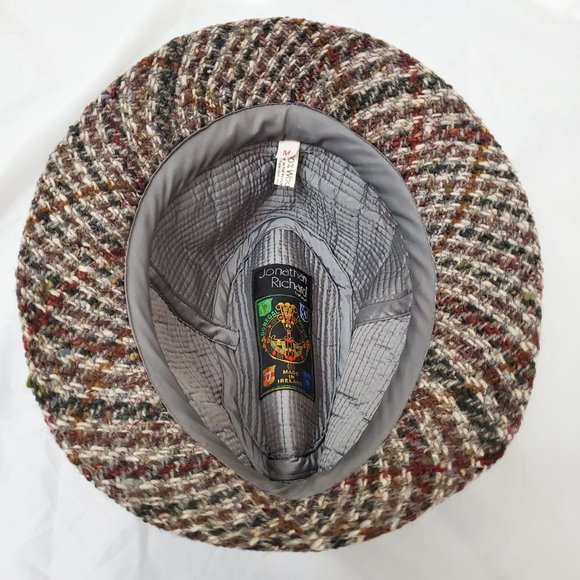 Jonathan Richard Mens Bucket Hat 100% Wool Donegal Tweed Patchwork M - Picture 8 of 8